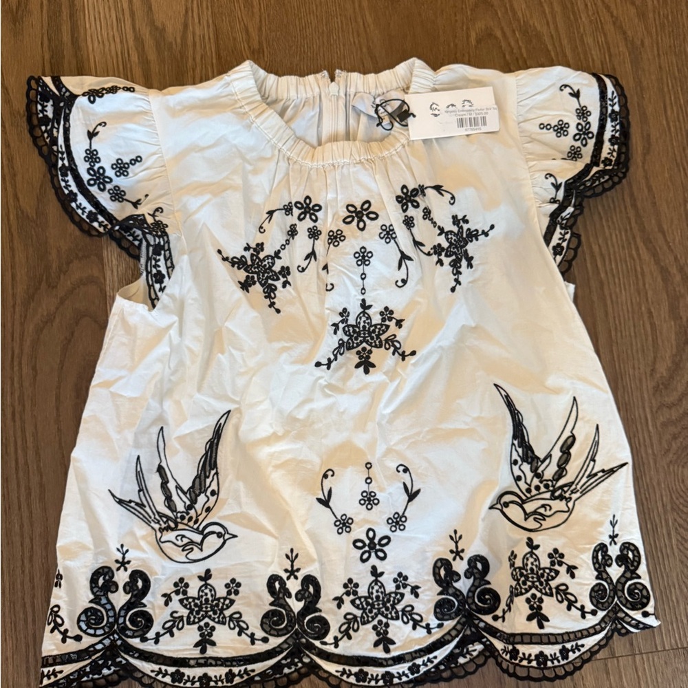 Sea New York White and Black Ornate Blouse